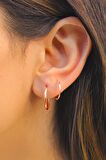 2'li Halka Rose Kaplama Bayan Gümüş Küpe 21/18 mm
