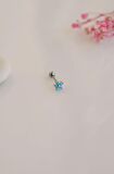 Firuze Mini Çiçek Piercing Tragus Helix Kıkırdak