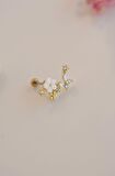 Gold Manolya Çiçek Piercing Helix Kıkırdak