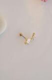 Gold Manolya Çiçek Piercing Helix Kıkırdak