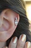 Yıldızlı Piercing Tragus Helix Kıkırdak Gümüş Renk