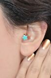 Mavi Yıldız Tragus Helix Piercing Mini Küpe