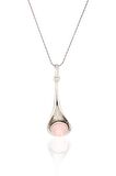 Pembe Kuvars Taşlı Kadın Gümüş Otantik Kolye 201022873