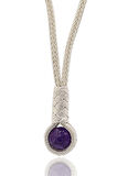 Ametist Taşlı 1000 Ayar Kazaziye Gümüş Gerdanlık Kadın Kolye 201024113