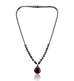 Akik Taşlı Damla Tasarım Markazit Taşlı Gümüş Kadın Gerdanlık 201024258