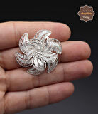 Rüzgar Gülü Model 925 Ayar Gümüş Saf Süper Telkari Broş 201024621