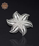Büyük Zambak Model 925 Ayar Gümüş Saf Süper Telkari Broş 201024623