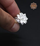 Zambak Model El işçiliği 925 Ayar Gümüş Telkari Kadın Yüzük 201024678