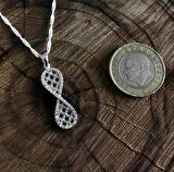 Sonsuzluk Model Zirkon Taşlı Gümüş Kadın Kolye