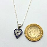 Zirkon Taşlı Kalp Model Nazarllıklı Kadın Kolye