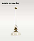 Milano Retro Avize Beyaz / Metal - E27 Duylu