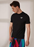 Reebok Siyah Erkek Yuvarlak Yaka  T-Shirt HG4441 RI Left Chest Logo Tee