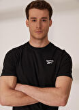 Reebok Siyah Erkek Yuvarlak Yaka  T-Shirt HG4441 RI Left Chest Logo Tee
