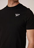 Reebok Siyah Erkek Yuvarlak Yaka  T-Shirt HG4441 RI Left Chest Logo Tee