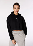 Siyah Kadın Kapüşon Yaka Regular Fit Sweatshirt RE 1034 20120019861