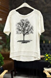 Ağaç Baskı Kısa Kol Penye Tshirt