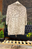 Batik Leopar Desen Pul Detaylı Vual Gömlek