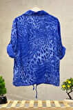Batik Leopar Desen Pul Detaylı Vual Gömlek
