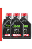Motul 5100 10W-30 4T Motosiklet Motor Yağı – 3 Adet x 1 Litre | Yeni Tarihli | Yarı Sentetik