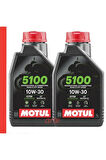 Motul 5100 10W-30 4T Motosiklet Motor Yağı – 3 Adet x 1 Litre | Yeni Tarihli | Yarı Sentetik