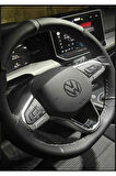 DİKİŞLİ DİREKSİYON KILIFI SİYAH/NOKTALI DERİ GRİ YÜZÜK/DİKİŞLİ VOLKSWAGEN GOLF 8.5 İÇİN