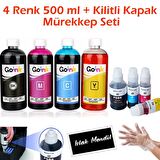 Goink Canon Pixma G2430 Mürekkep Seti 4x500 ml + Kilitli Kapak Mürekkep Seti (Muadil)