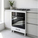 Beyaz Alt Çekmeceli Ankastre Fırın Dolabı, 60 cm Ayaklı Modern Mutfak Ünitesi