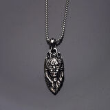 Kızıl dereli Kurt Erkek Çelik Kolye Takı Aksesuar