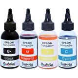 FOR Epson Claria ve L Serisi Yazıcılara uyumlu 4x100 ml Mürekkep Seti