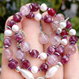 2013 Bordo Safir gümüş(925) el yapımı kolye