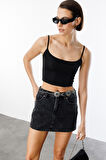 Kadın Scuba Kumaş İp Askılı Crop Top CROP-ATLET