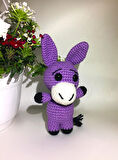 Amigurumi Renkli Miniklerden Sevimli Eşek Sağlıklı Oyuncak El Örgüsü