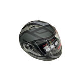 JK20 Çene Açılır Güneş Vizörlü Motosiklet Kaskı Gri Siyah XL Beden Baş Çevresi: 61-62CM