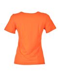 Vedi Bisiklet Yaka Baskılı Kısa Kollu Oranj Kadın T-Shirt 2243102