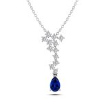 Pırlantalı Safir Işıltı Kolye