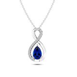 0,40 Karat Pırlantalı Safir Kolye