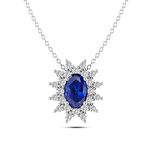 Pırlantalı Safir Style Kolye