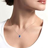 Pırlantalı Safir Style Kolye