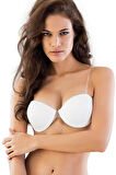 BEYAZ MI Emay 722 Şeffaf Askıllı Push Up Sütyen