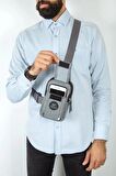Newish Polo Body Bag Çapraz Göğüs ve Sırt Çantası Telefon Bölmeli Mini 501-Gri