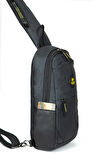 Newish Polo Keten Kumaş Body Bag Çapraz Göğüs ve Sırt Çantası -NP 2056-Siyah Sarı