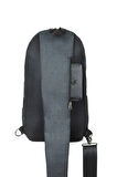 Newish Polo Keten Kumaş Body Bag Çapraz Göğüs ve Sırt Çantası -NP 2056-Siyah Sarı