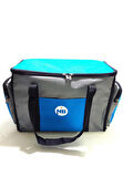 NEWBAG YANDAN CEPLİ YALITIMLI SOĞUTUCU  EL ASKILI TAŞINABİLİR KAMP PİKNİK ÇANTASI-ORTA BOY-GRİ MAVİ
