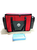 NEWBAG YANDAN CEPLİ YALITIMLI SOĞUTUCU  EL ASKILI TAŞINABİLİR KAMP PİKNİK ÇANTASI-ORTA BOY-KIRMIZI GRİ