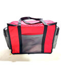 NEWBAG YANDAN CEPLİ YALITIMLI SOĞUTUCU  EL ASKILI TAŞINABİLİR KAMP PİKNİK ÇANTASI-ORTA BOY-KIRMIZI GRİ