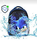 NEWFULL KİRPİ SONİK BASKILI Erkek Çocuk  SIRT OKUL ÇANTASI-2'Lİ SET (YENİ SEZON)-SİYAH MAVİ
