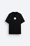 The Champ Bisiklet Yaka Syzygy Yazılı Oversize Siyah Erkek T-shirt
