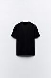 The Champ (Po) Aime Yazılı Kadın Oversize Siyah T-Shirt