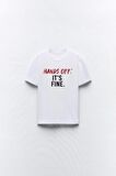 The Champ Hands Off It'S Fıne Yazılı Kadın Beyaz T-Shirt
