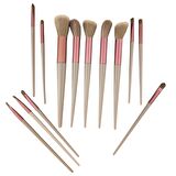 Wanda Nara Cosmetics Profosyonel Premium Beauty Kahve-Gri Makyaj Aplikatör Fırçası 14 Lü Set